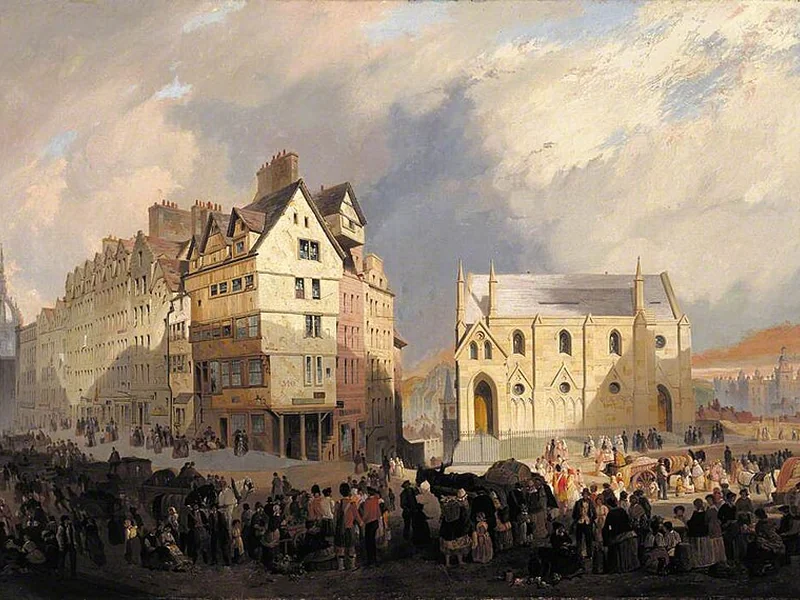 1805-William Gawin Herdman - Vista del Lawnmarket, Edimburgo - City Art Centre - City Art Centre